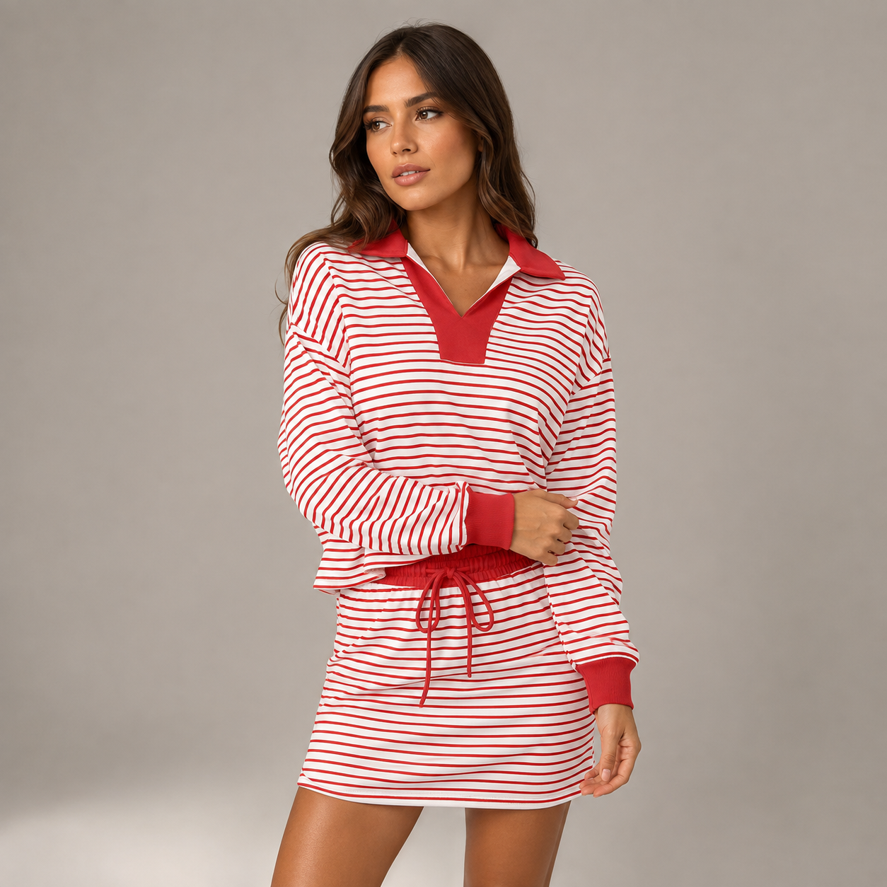 Cleo Stripe Skirt Set