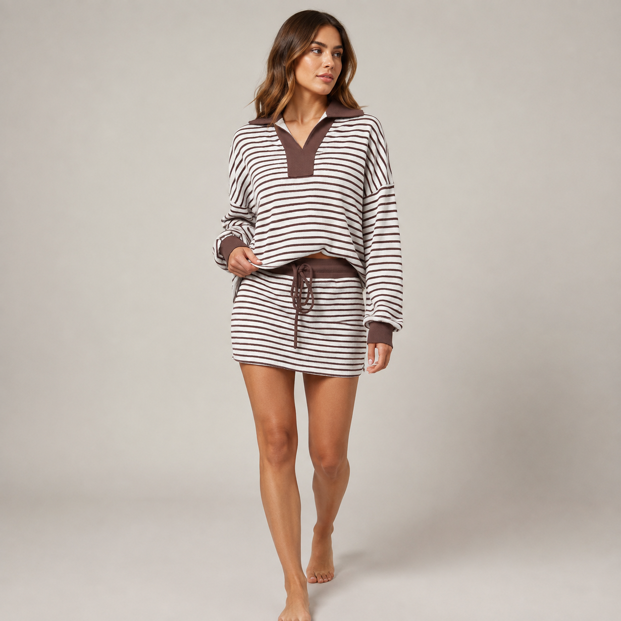 Cleo Stripe Skirt Set