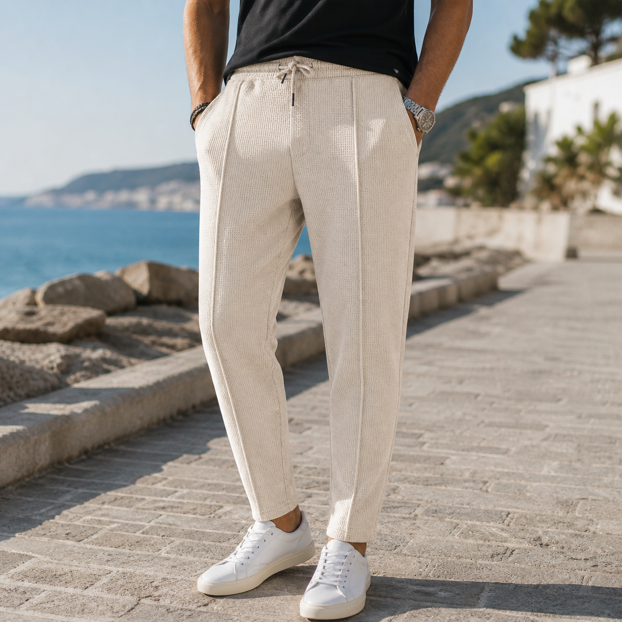 Stitch Waffle Knit Trousers