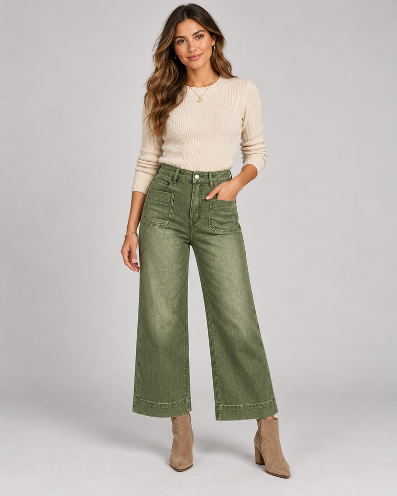 Nadia Wide-Leg Cropped Jean