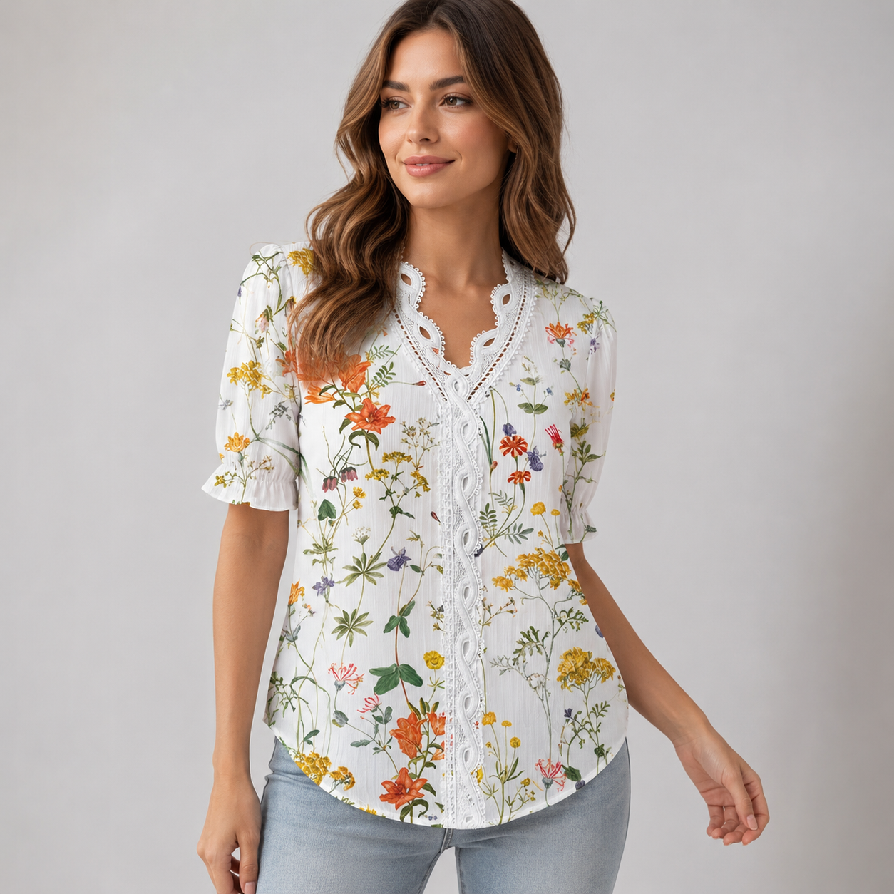Floral Button Down Blouse