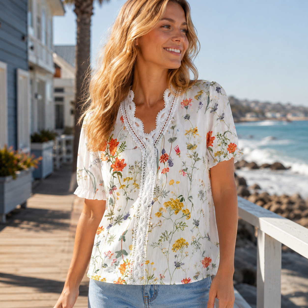 Floral Button Down Blouse