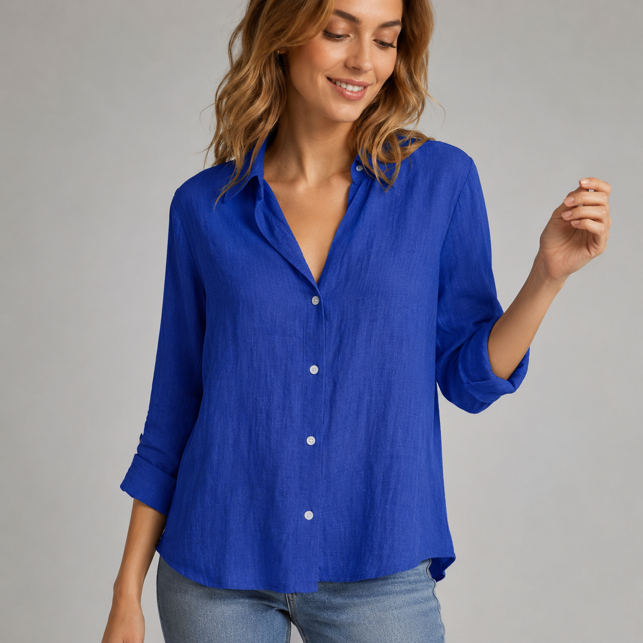 Linen Button Down Blouse
