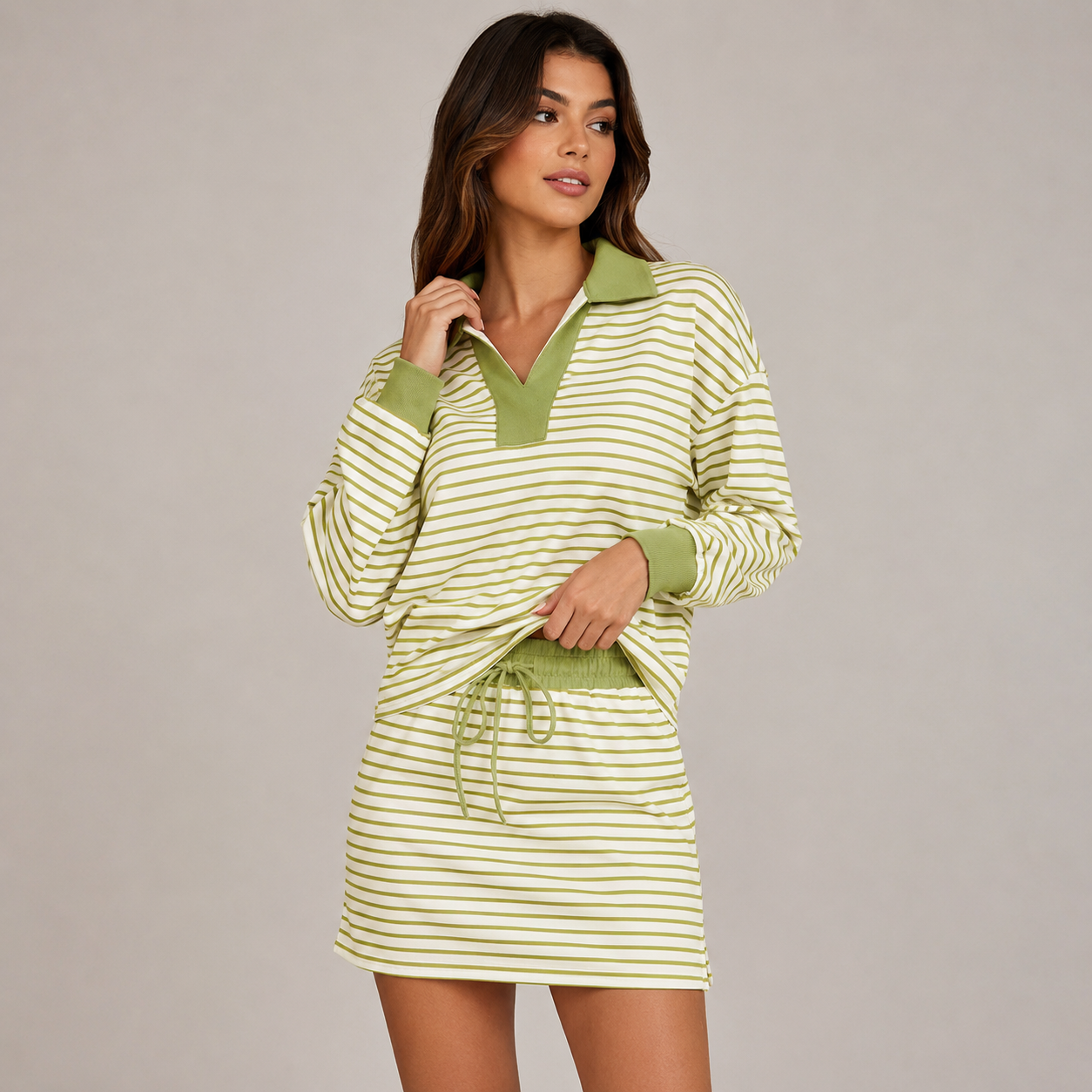 Cleo Stripe Skirt Set