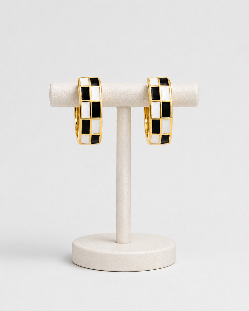 Grid Hoop Earrings