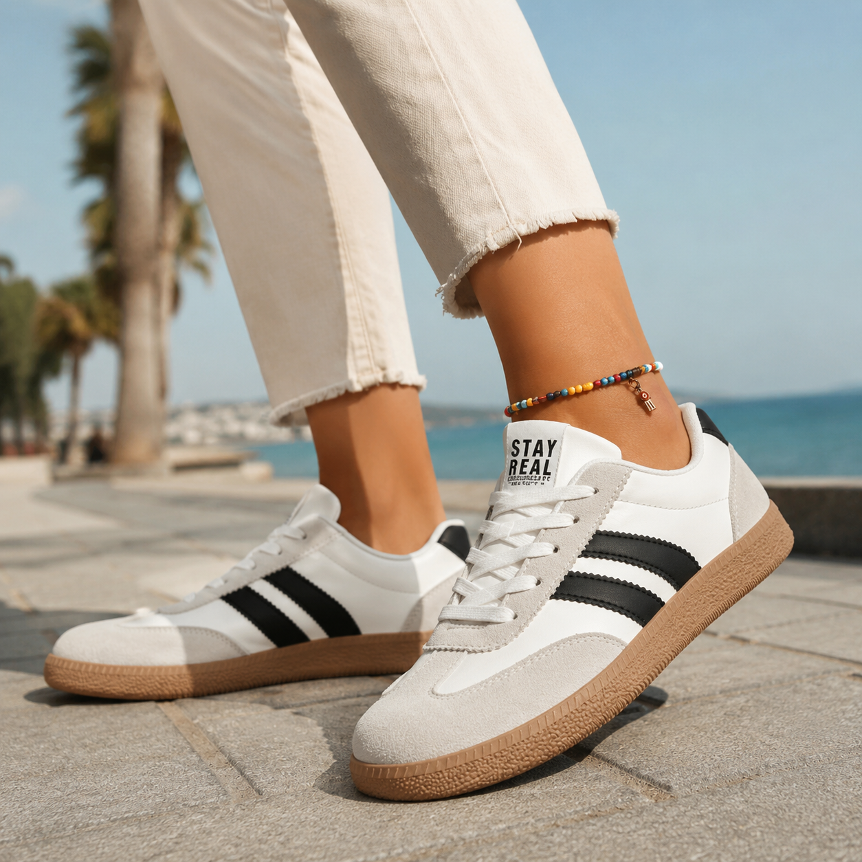 Stitch-Up Retro Low-Top Sneakers