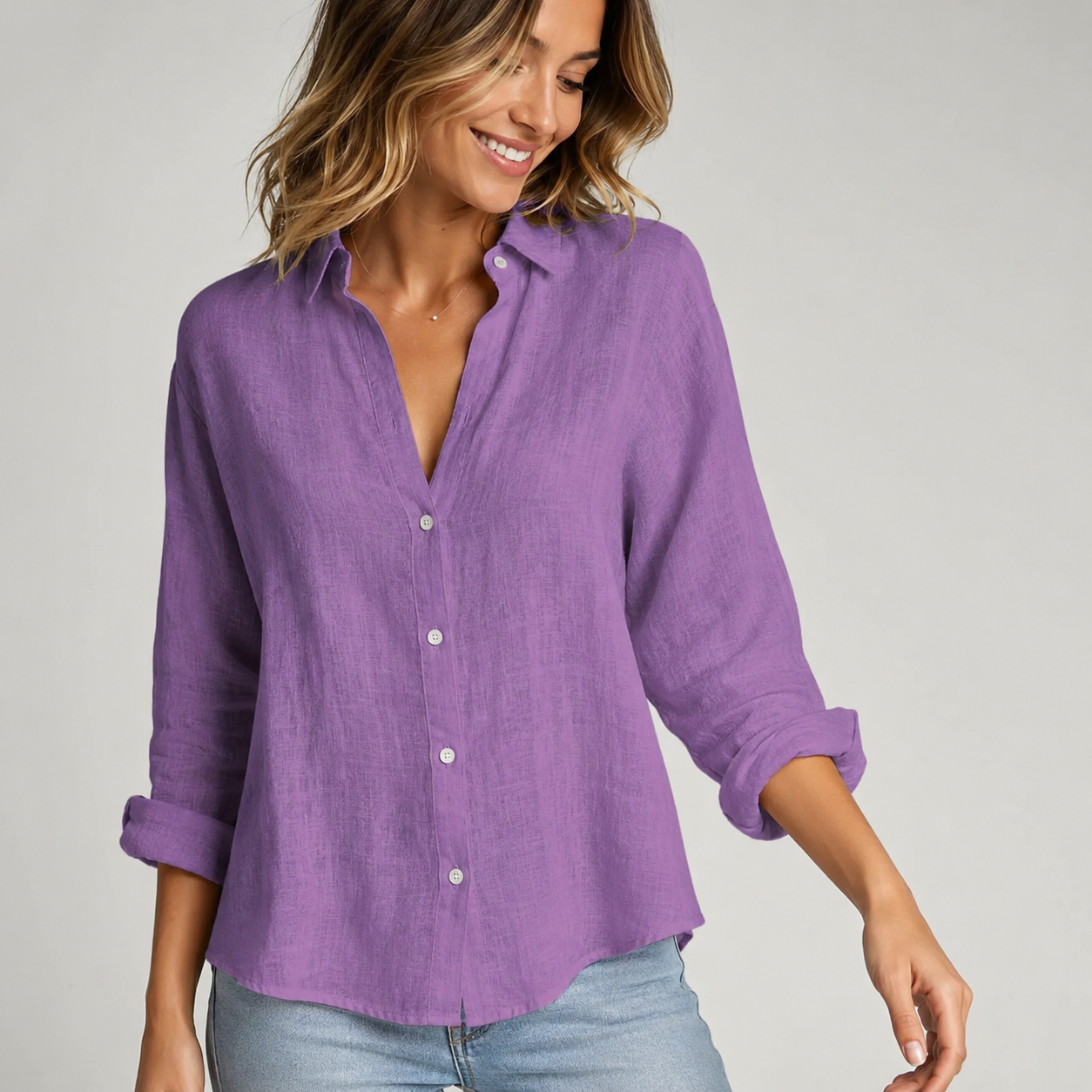 Linen Button Down Blouse