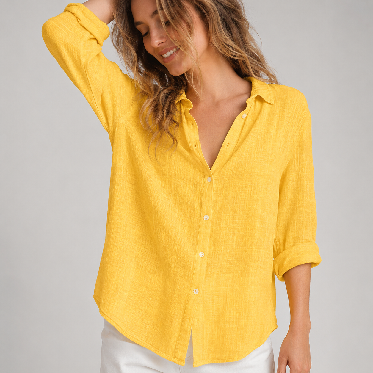 Linen Button Down Blouse