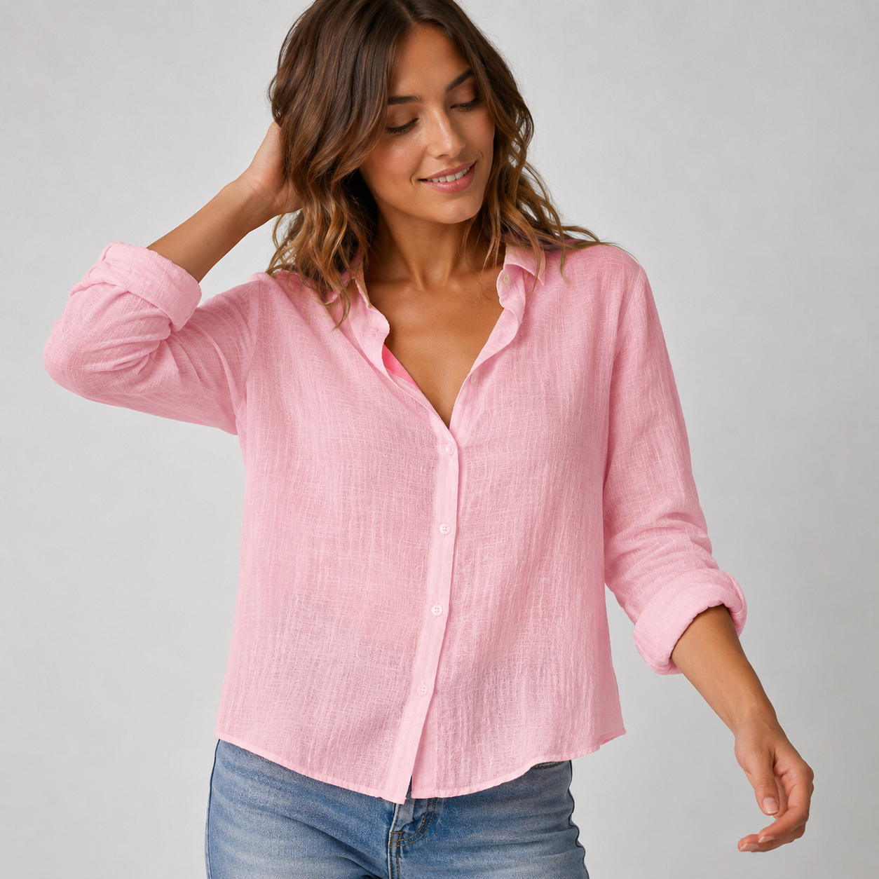 Linen Button Down Blouse